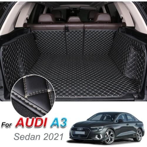 The Trunk Floor Leather Liner Car Trunk Mat Cargo Compartment Floor Carpet For Audi A3 Sedan 2021
