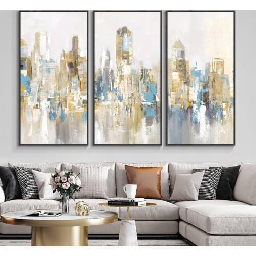 Abstract City Building Wall Poster Nordic Canvas Print Painting Contemporary Landscape Art Decoration Picture For Home Decor