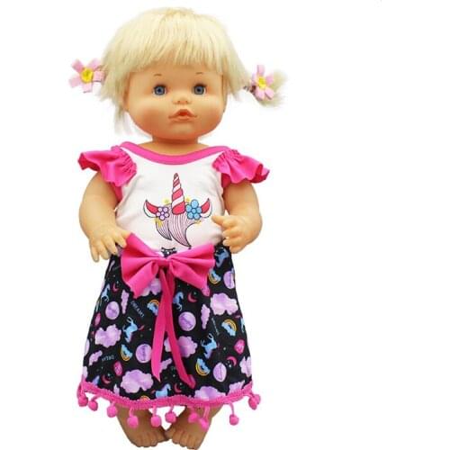2020 New short sleeves+dress doll Clothes Fit 42cm Nenuco Doll Nenuco su Hermanita Doll Accessories