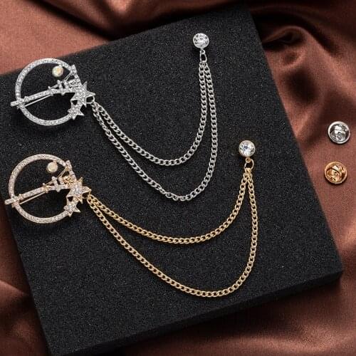 2021 New Tower Paris Star Brooch High-End Womens Rhinestone Brooch Cute Style Gender Pin Fixed Clothes Corsage Accessorie