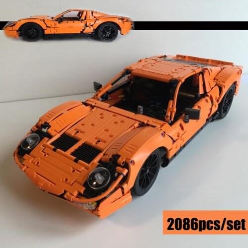 2021 New Miura SV - 20001 B Model Super Racing Car Model Fit MOC-47261 DIY Building Blocks Bricks Car Kids Learning Toys Gifts