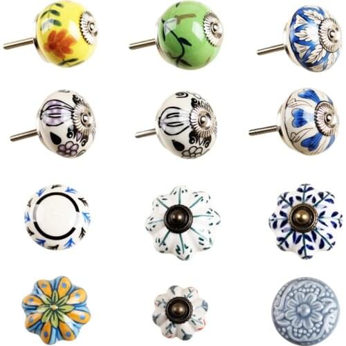 New arrival hand painted ceramic pumpkin knobs cabinet drawer handles pulls Pack of one knob with screw free shipping