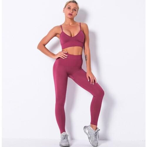 Custom Logo Yoga Clothes Womens High Waist Trousers Fitness Suit Seamless Sets Sleeveless Summer Outfits