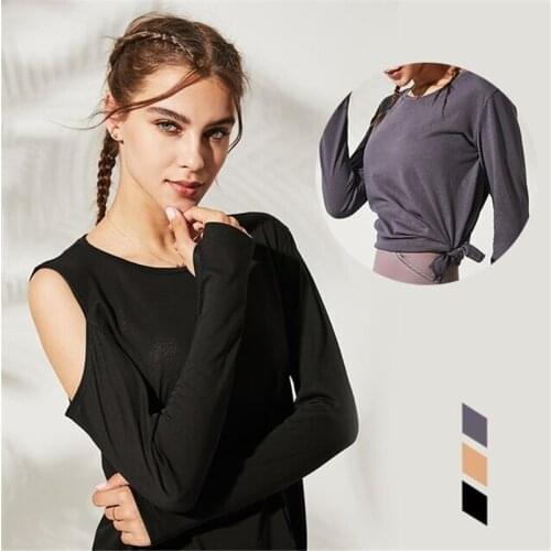 Autumn Women Yoga Crop Top Fitness Yoga Shirts Long Sleeve Workout Tops Gym Running Sport T-Shirts Training Sportswear S-L