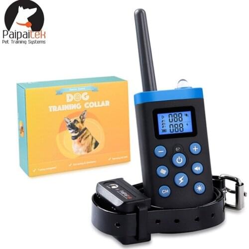 Paipaitek Dog Training Collar with 1100 yd Remote Range 60 days Ultra Long Working Time for Large Dogs Rechareable & Waterproof