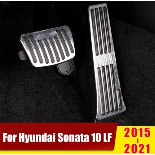For Hyundai Sonata 10 LF 2015-2017 2018 2019 2020 2021 Aluminum Alloy Car Accelerator Gas Pedal Brake Pedals Non-Slip Cover Pads