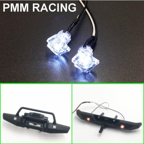 Plastic Front and rear anti-collision Square lamp cups With Light line For 1/10 RC Crawler Car Traxxas TRX4 toys Upgrade parts