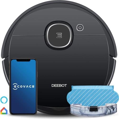 Ecovacs Robot Vacuum Robotic Vacuum Cleaner with Mop Laser Technology, Carpet Detection, Multi-floor Mapping Alexa/App/WIFI