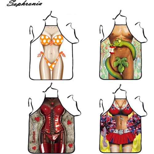 Sexy Apron Creative Kitchen Apron Dinner Party Cooking Apron Adult Cozinha Tablier Cuisine Pinafore CWQ004