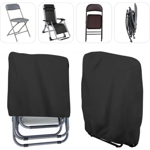 Folding Chairs Cover Outdoor Dustproof Oxford Cloth Sun Protection Waterproof Cushion For Chair Black Grey Color Furniture Case