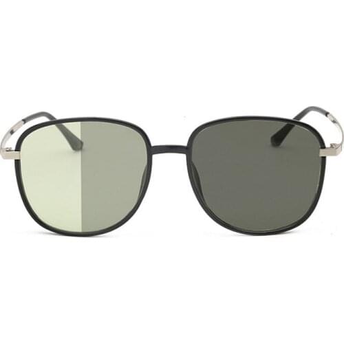 Photochromic The Blu-Ray Glass Flat Lenses Eye Protector Big Tr90 Frame Metal Legs Polarized Sunglasses