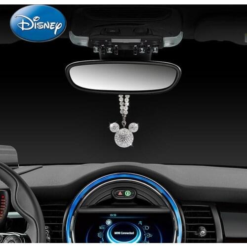 Disney Rearview Mirror Ornaments Mickey Mouse Cute Mickey Diamond Ball Cart Hanging Rhinestone Pendant