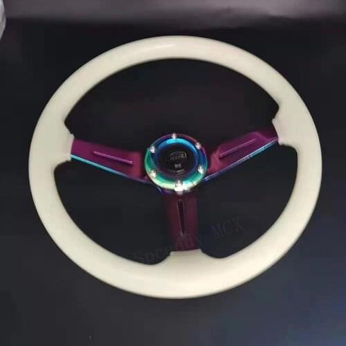 Universal Acrylic Discoloration Steering Wheel 14Inch 350mm Sport Acrylic Dimple Car Steering Wheel For Racing PC Games
