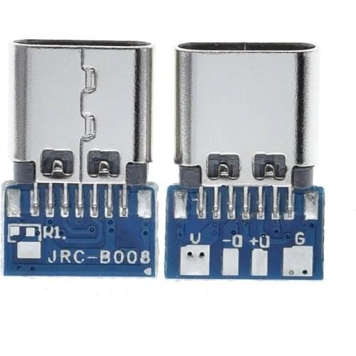 USB 3.1 Type C Connector 24 Pins Female Socket receptacle adapter to solder wire & cable 24P PCB Board support(10PCS