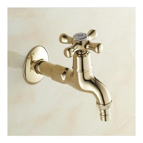 High Quality Gold Bibcocks faucet use for garden & Bathroom Wall Mounted Washing Machine faucet outdoor Faucet Tap