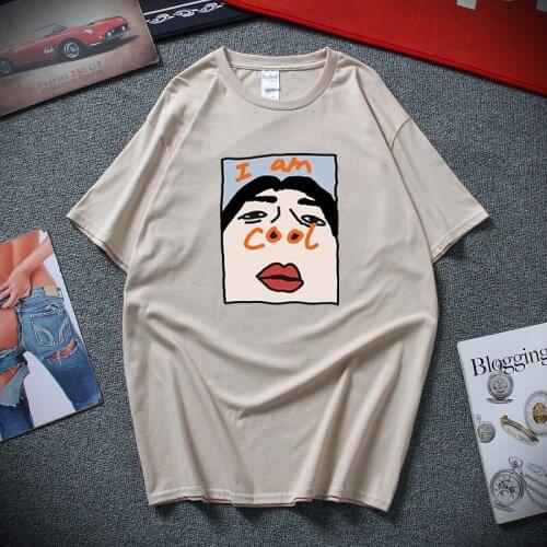 I'm a cool Funny t shirts Comfortable Football Tee Top Cotton Ulzzang Shirt Collar Harajuku Korean T shirt Summer Streetwear