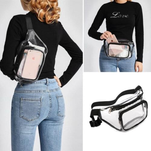 Women Transparent Clear Jelly Messenger Bag Waist Fanny Pack Belt Bag Wallet Purse