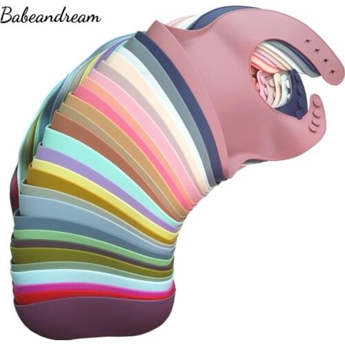 1PC Lunch Apron Toddler Silicone Bibs Baby Kids Girl Boys Waterproof Saliva Solid Feeding Bib 36 Colors baby Silicone Bib Aprons