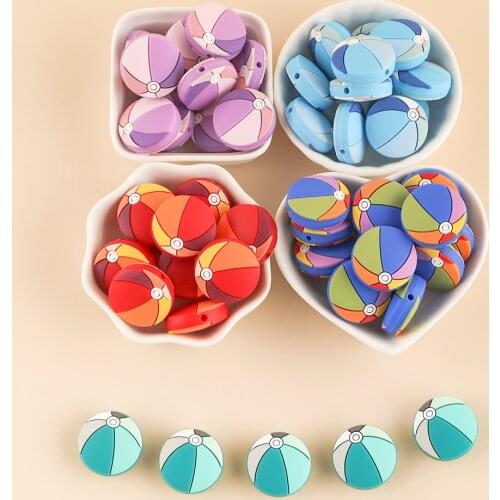 Kovict 10Pcs Ball Shape Silicone Round Beads BPA Free Baby Pacifier Chain Teething Toy Teeth Care Molar Teether