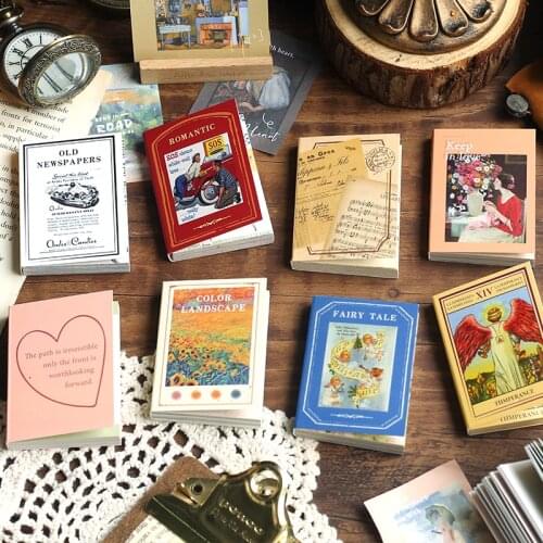100 sheets Vintage Old fairy tales flower Memo Pad Diary Stationary Flakes Scrapbook Decorative material pocket little book