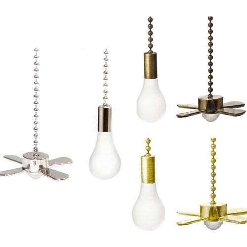 2Pcs/Set Lamp Chain Durable Metal Retro Ceiling Fan Pulls Lamp Chain Extender Decoration Crafts Home Decor