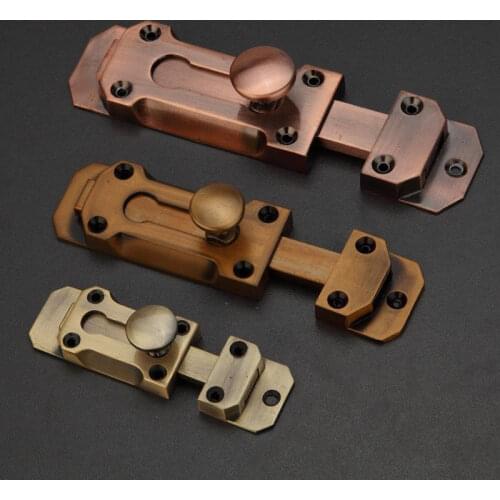 3/4/5 Inch Solid Zinc Alloy Security Dead Bolt, Antique Door Slide Latch Lock, Heavy Duty Gate Safety Sliding Bolt Latches