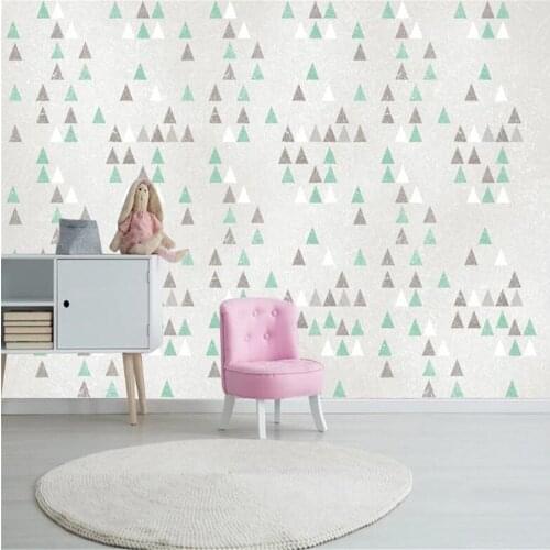 Milofi custom 3D printing wallpaper mural Nordic minimalist modern triangle geometric color block TV mural background wall