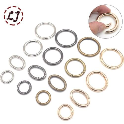 5pcs/lot Spring Gate D O Ring Openable Keyring Leather Bag Belt Strap Dog Chain Buckle Snap Clasp Clip Trigger Accessories DIY