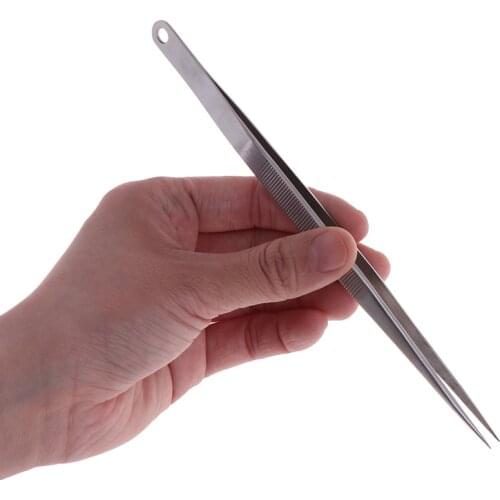 7" 18cm Long Stainless Steel Electronic Pointed Tip Straight Tweezer Forceps