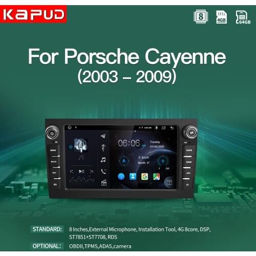 Kapud-car Radio 8 "Android 10, GPS Navigation, DSP, Video Multimedia Player, Stereo,For Porsche Cayenne GTS 2003-2010 DVD