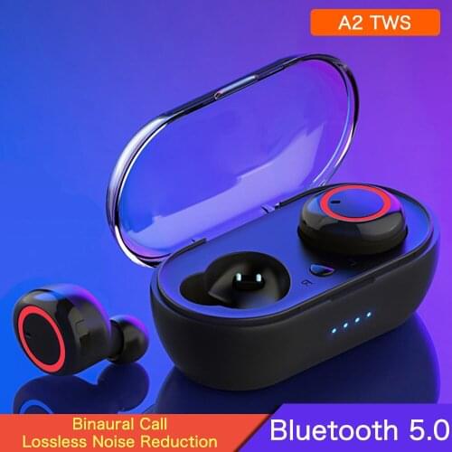 A2 TWS Wireless Headphones Button Control Bluetooth 5.0 Earphone HiFi Stereo Sport Waterproof Earplugs With Mic And Charging Box