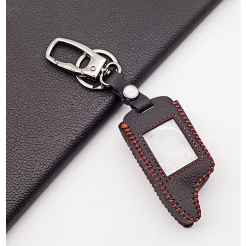 Two Way Car Alarm Carrying Stylish Leather Key Case Cover for Russian version 2-way SCHER KHAN Magicar A/B lcd Cover Holder