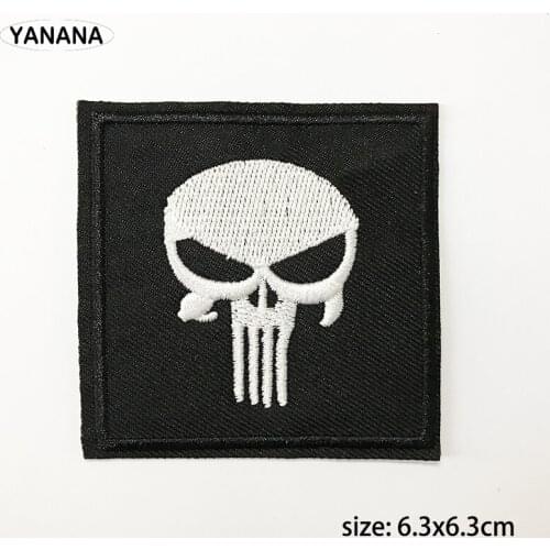 Black and white Skeleton ghost Patch Iron on Embroidered Sew Applique Fabric Badge Garment DIY clothes
