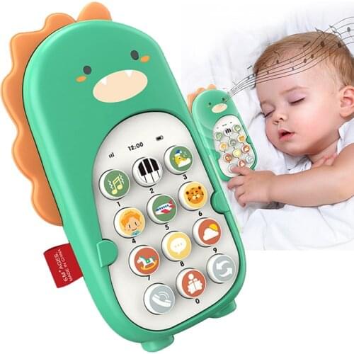 Childrens Dinosaur Phone Toy Vibrate And Dance Baby Phone Simulation Musical Toys Educational Story Machine