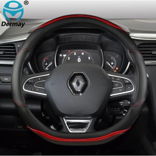 For Renault Clio 4 IV Car Steering Wheel Cover Microfiber Leather + Carbon Fiber Auto Accessories