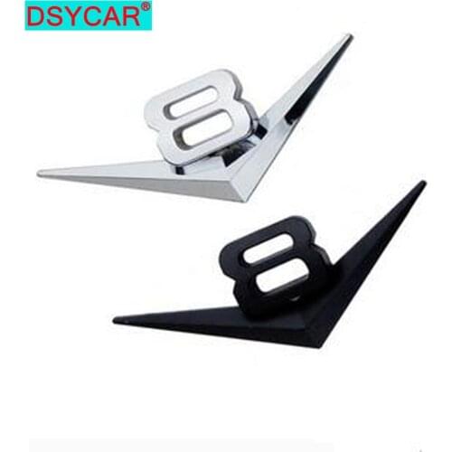 DSYCAR 3D Metal V8 Engine Display Car Sticker Emblem Badge Suit for Universal Car,Car Accessories Decoration Stickers New