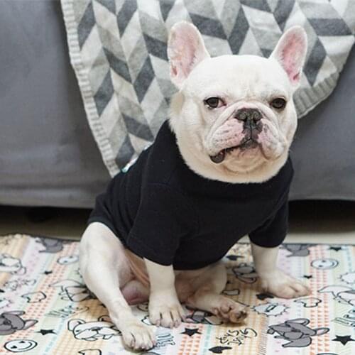 Dog Tshirt for Small Large Dogs Sweater for French Bulldog Apparel Pug Costume PC1047 Black/White