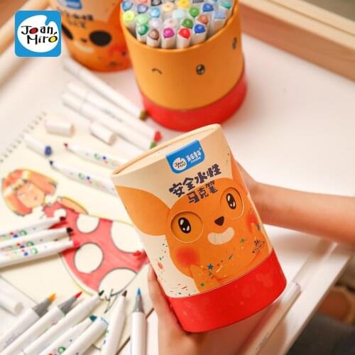 JoanMiro 24/36/48 Colors Washable Marker Pen Double Tips Safety Water Pens Drawing Pens Painting Learning School Kids Art Gifts