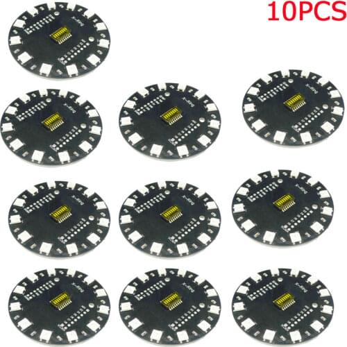 Aihasd 10PCS WEMOS X-ring 12 Bits WS2812B RGB LED Ring Lamp Light Built-in 12 Colorful LED for ESP8266