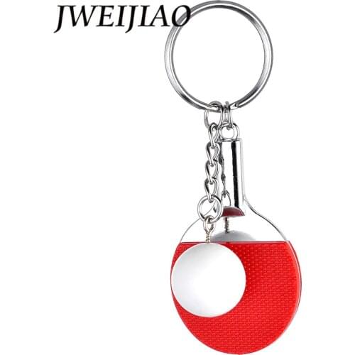 JWEIJIAO Table Tennis Keychain -Pong Bat Key Ring Jewelry Ball Sports Fans Souvenirs 1pcs Free Shipping DS05