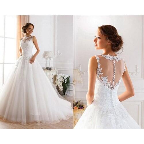 2017 new white ivory lace A - line Button wedding dresses for bridal dress appliques Vintage plus maxi customer made size 2-20 W