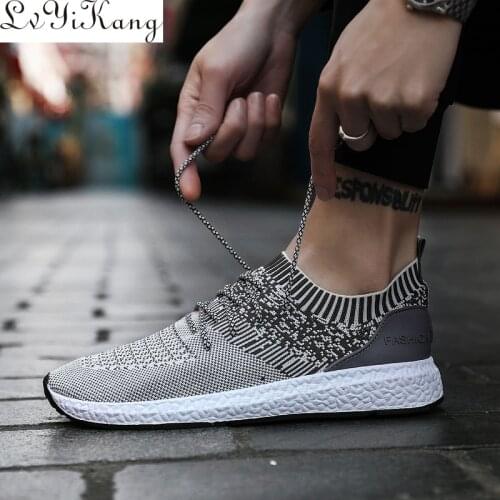 LVYIKANG Spring Summer Casual Shoes For Men Breathable Lace-Up Men Flat Sneakers Shoes Sapatos Masculino Zapatillas De Hombre