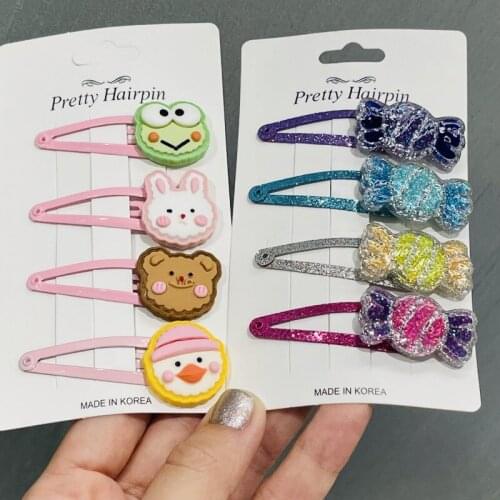 Cute Cotton Animals Rabbit Cat Elephant Hair Clips For Cute Girls Barrettes Safty Hairpins Headwear Kids Hair Accessories