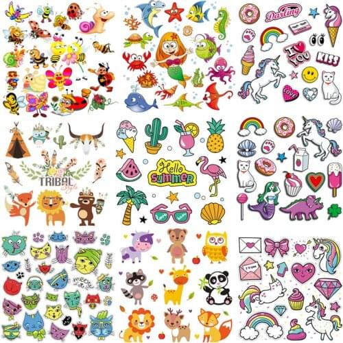 Cute Unicorn Heat Transfer For Clothing Iron On Transfers For Clothes Appliques Thermo Stickers For Diy T-shirt Cartoon transfer