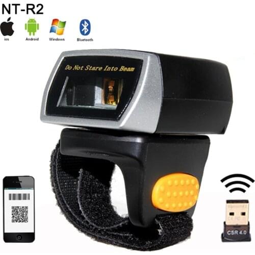 New mini wireless 2D QR Bar code Scanner Portable Bluetooth Wearable Ring 1D/2D Scanner Barcode Reader for Window/Android/IOS