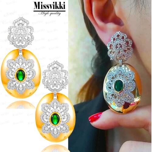Missvikki Vintage Noble Luxury Gorgeous Elegant Pendant Earrings For Women Bridal Wedding Girl Daily Surper Jewelry High Quality