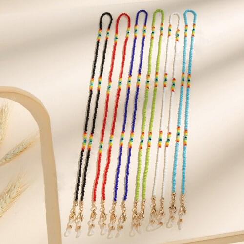 ORZTOON Fashion Boho Colorful Crystal Beads Eyeglass Neck Chain Necklace For Women Beaded ​Sunglasses Necklaces Female Jewelry