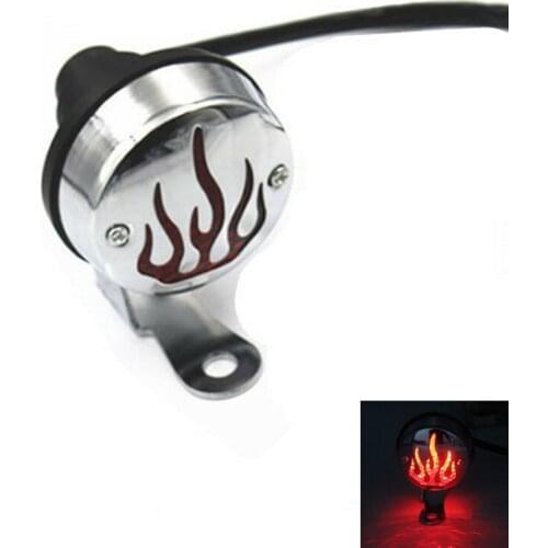 Motorcycle 12V Flame LED Rear Tail Brake Stop Light Lamp For Honda Yamaha Suzuki Kawasaki Old School Cafe Racer Dual Sport Bike