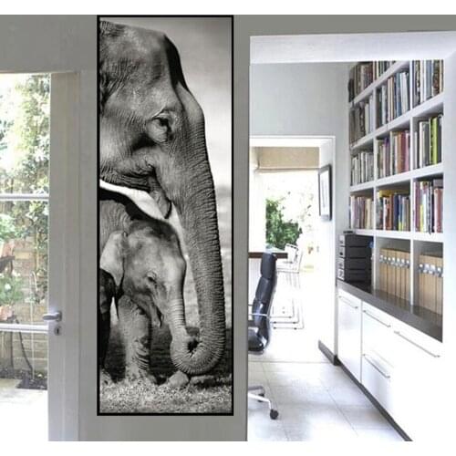 Full Square/Round Drill Large Diy 5d Diamond Painting Black & White Elephant Baby Animals Mosaic Embroidery Kit