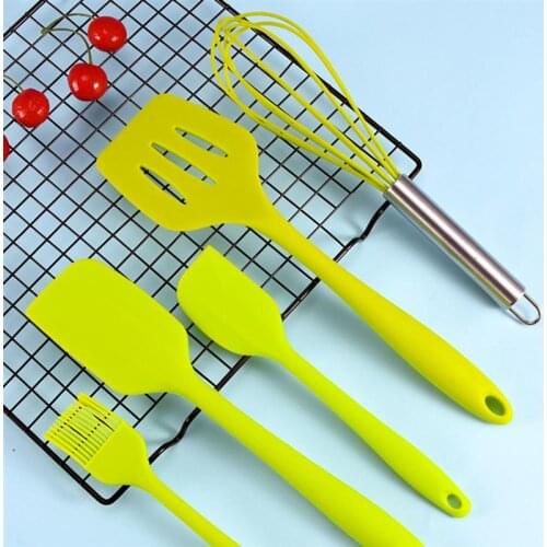 5Pcs/Set Cooking Utensil Set Heat Resistant Food Grade Silicone Kitchen Baking Utensil Cooking Tools Accessories